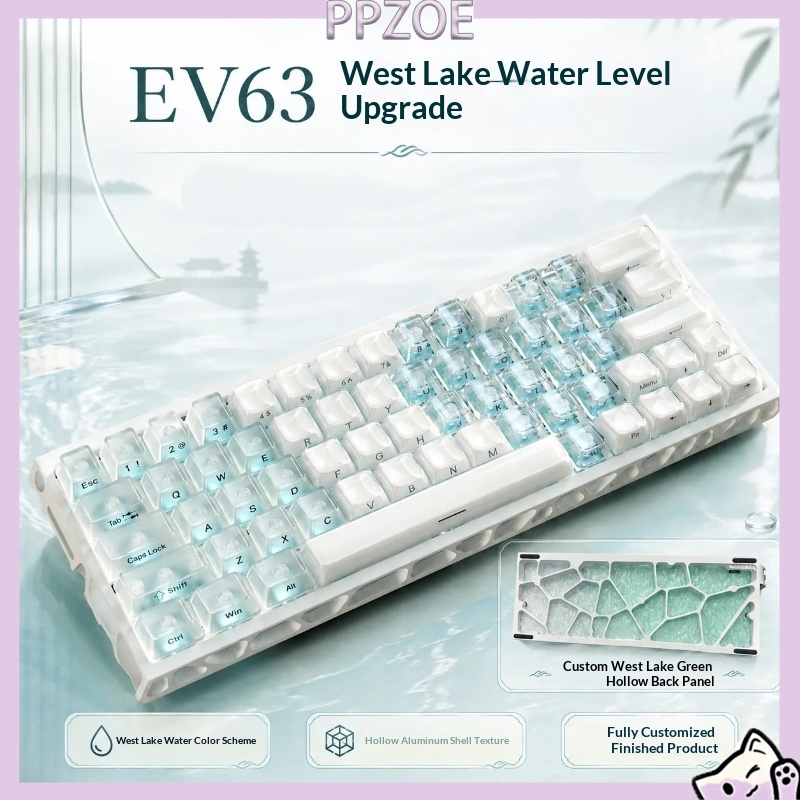 Gaming Keyboard Hall Effect Switches - IQUNIX EV63 West Lake Water, volledig