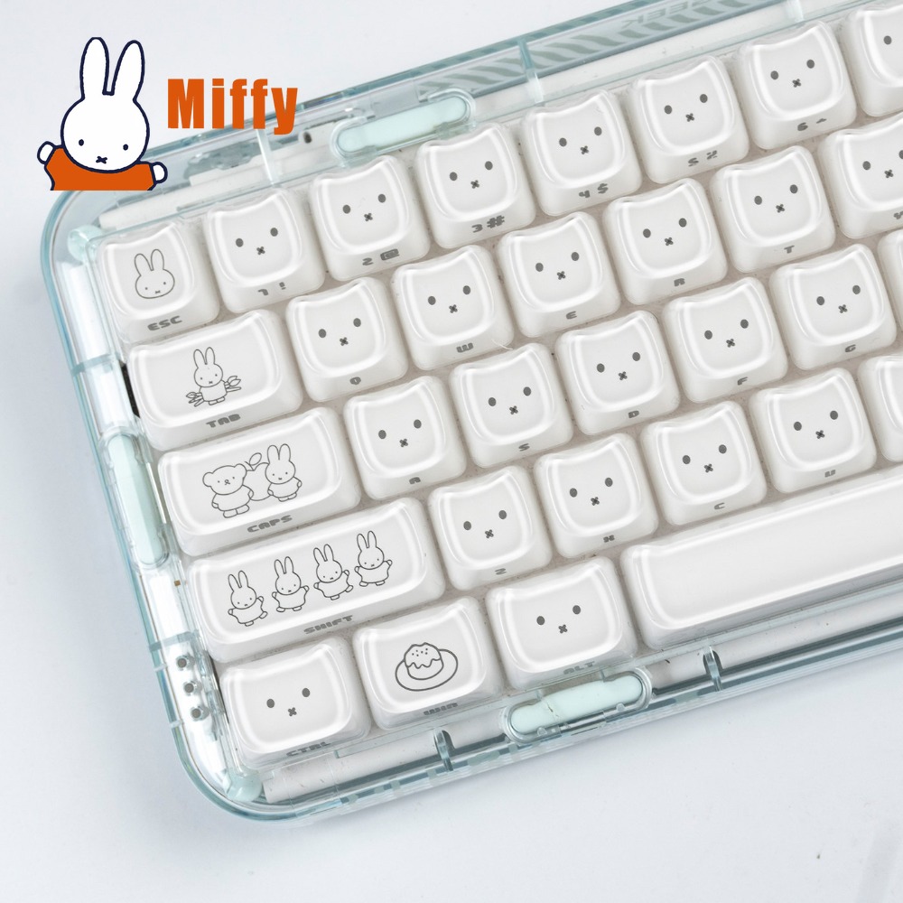 Gaming Keyboard Ergo - Kawaii Miffy Keycaps Schattig Konijn Key