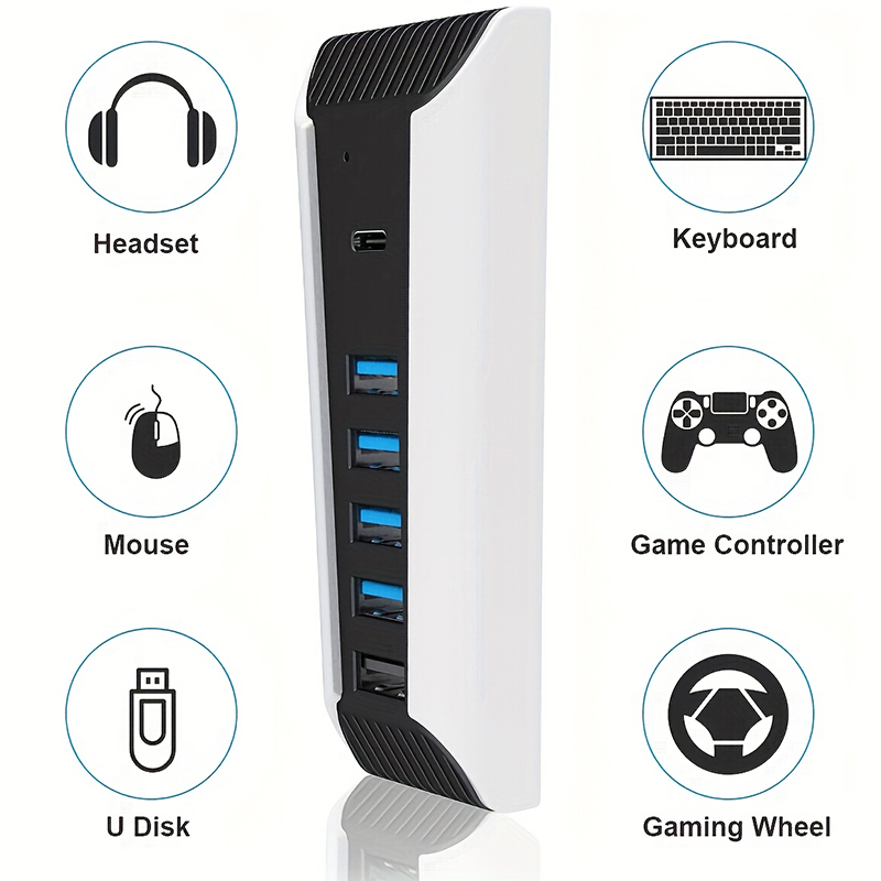 Gaming Keyboard Splitter - 5-in-1 USB Hub voor PS5 Console