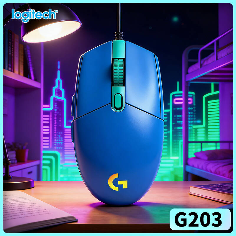 Logitech Mouse G203 - Logitech G203 bekabelde gamingmuis, ergonomische handvormige