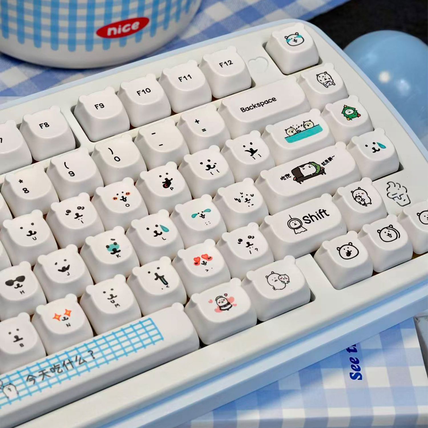 Gaming Keyboard Ergo - Kawaii Cartoon Joke Beer PBT Keycap