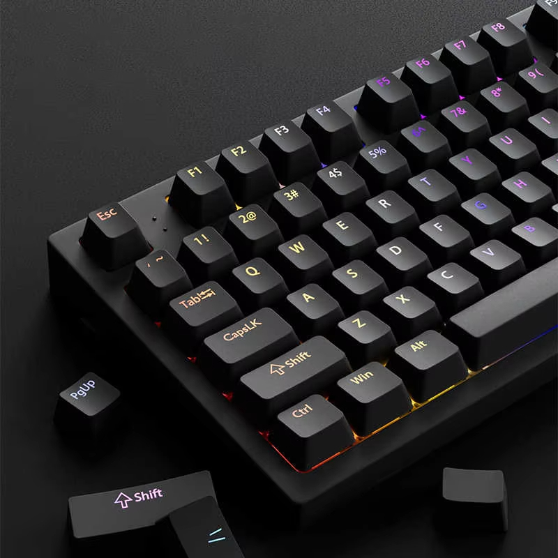 Keyboard Gaming Black - 130+ toetsen Zwart Custom Double Shot
