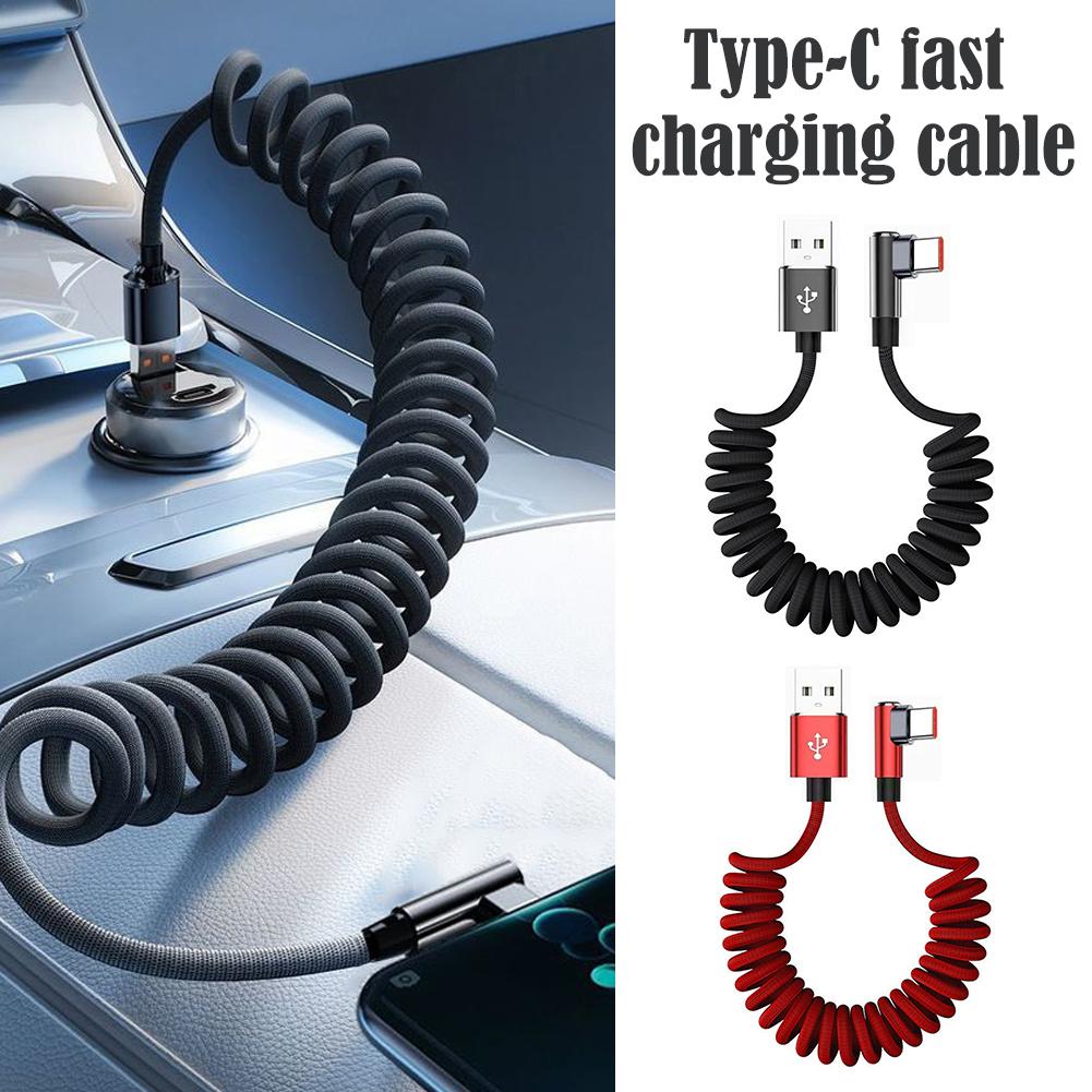120W snellaadkabel met spiraal - Coiled Usb Cable recensie en prijs