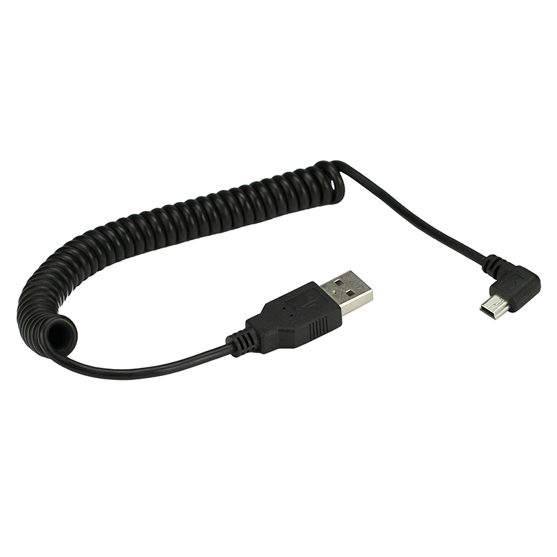 Mini Usb 5Pin 90 Graden Links  - Coiled Usb Cable recensie en prijs