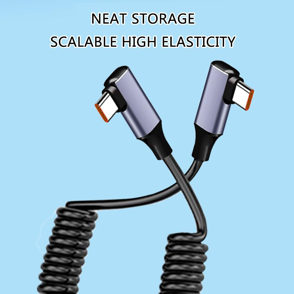 240W PD Opgerolde veer-type-C- - Coiled Usb Cable recensie en prijs