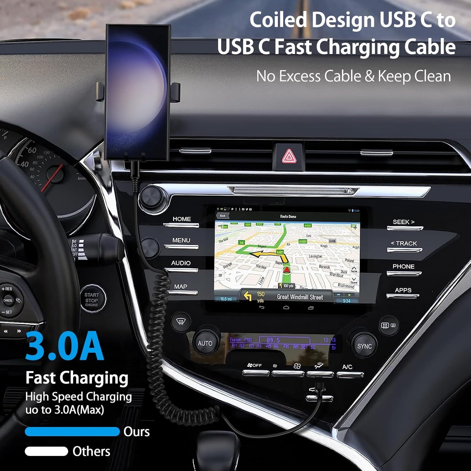 Android Auto USB C naar USB C- - Coiled Usb Cable recensie en prijs